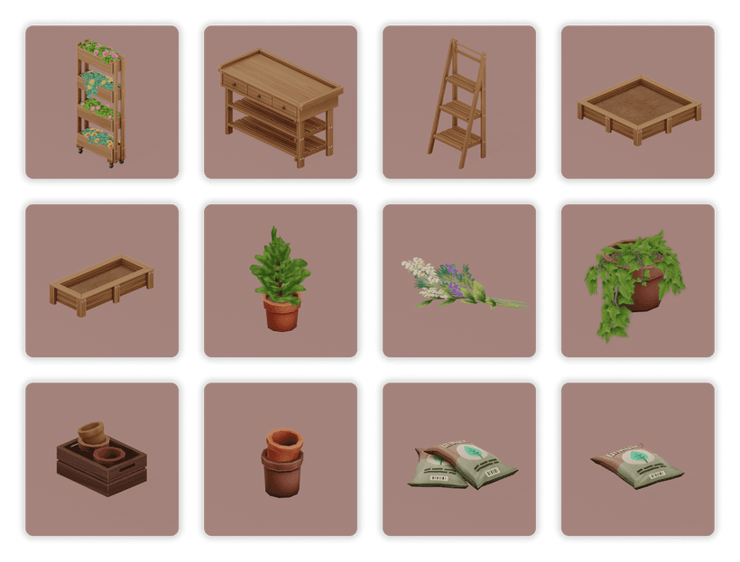 Галерея мода Сет объектов для садоводства Moonwood Garden Set #2